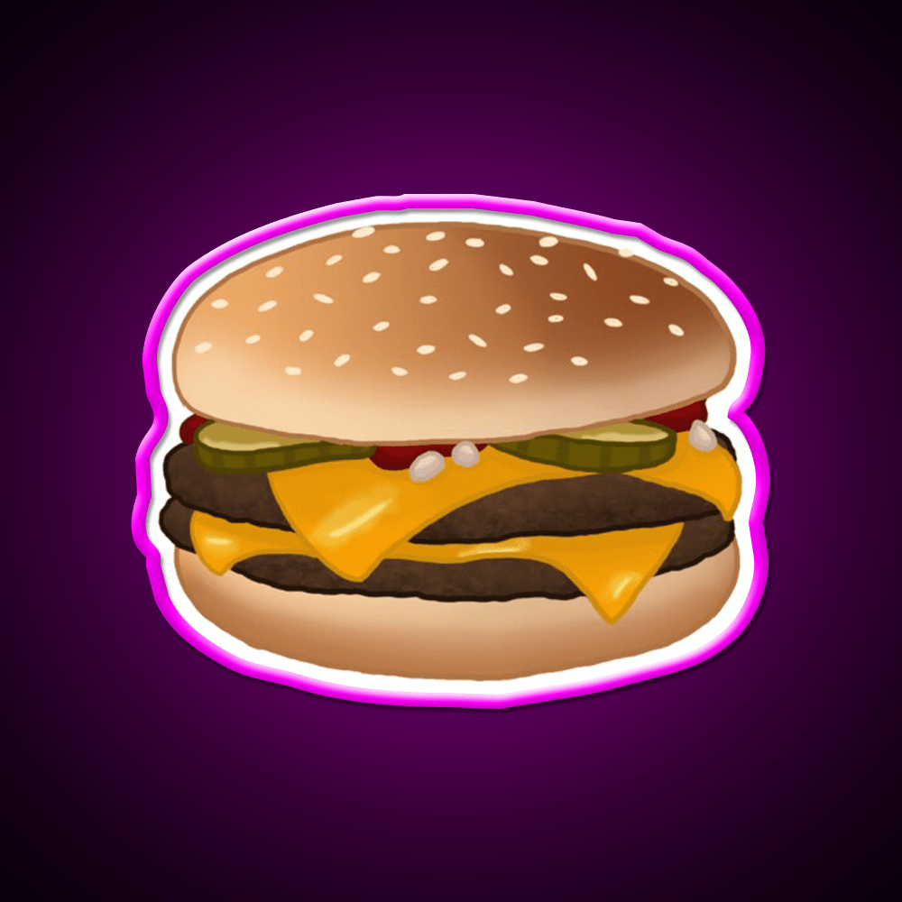 Cheese Burger Fast Food Led Neon Sign For Burger Place Rgb Color - Shineneon