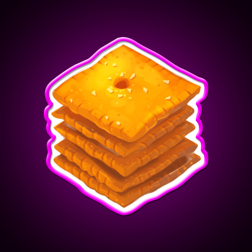 Cheese Cracker Stack Snack Food Led Neon Sign Rgb Color - Shineneon