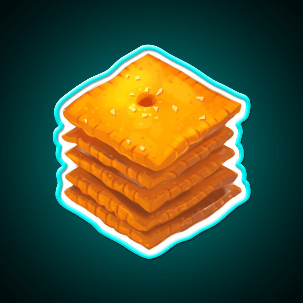 Cheese Cracker Stack Snack Food Led Neon Sign Rgb Color - Shineneon