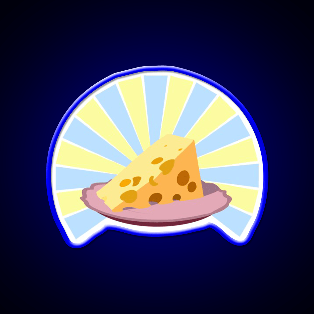 Cheese On Plate Snack Food Led Neon Sign Rgb Color - Shineneon