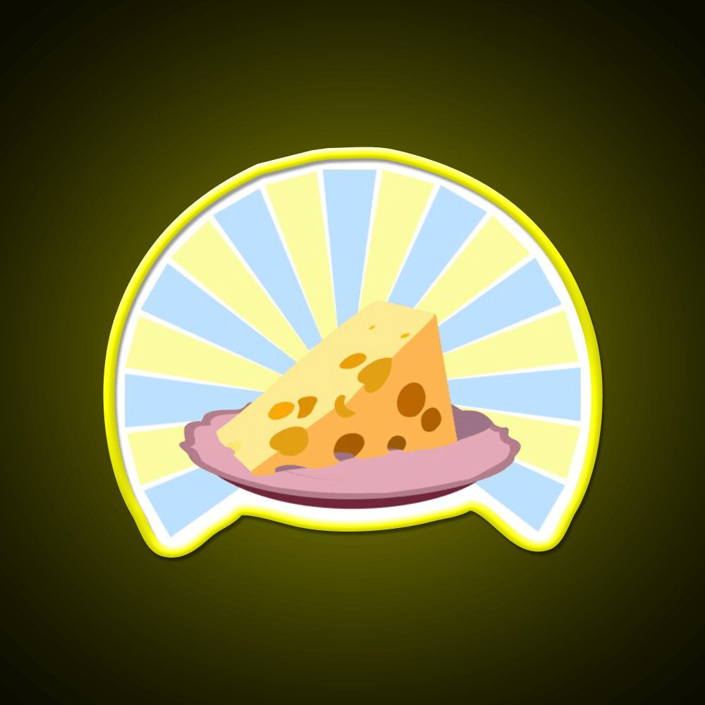 Cheese On Plate Snack Food Led Neon Sign Rgb Color - Shineneon