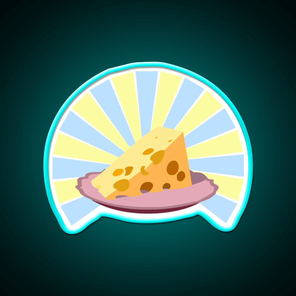 Cheese On Plate Snack Food Led Neon Sign Rgb Color - Shineneon