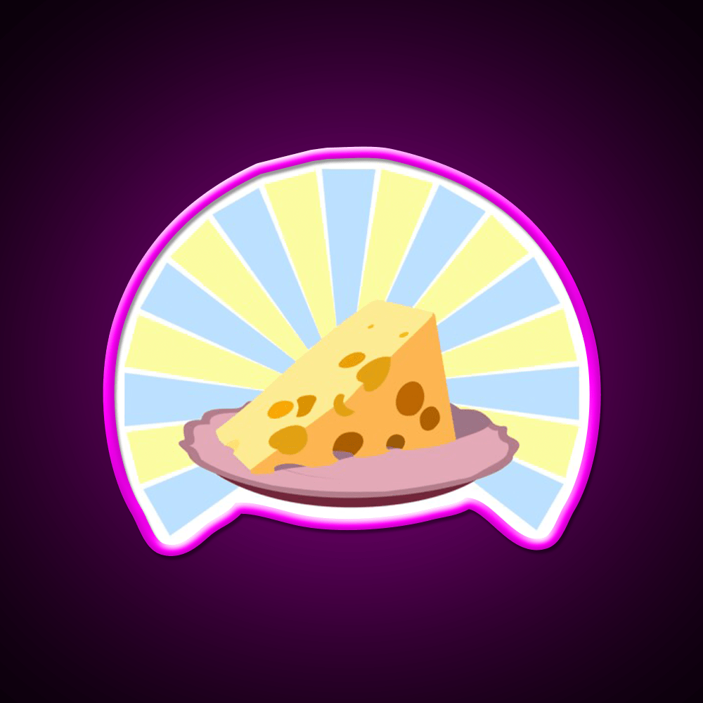 Cheese On Plate Snack Food Led Neon Sign Rgb Color - Shineneon