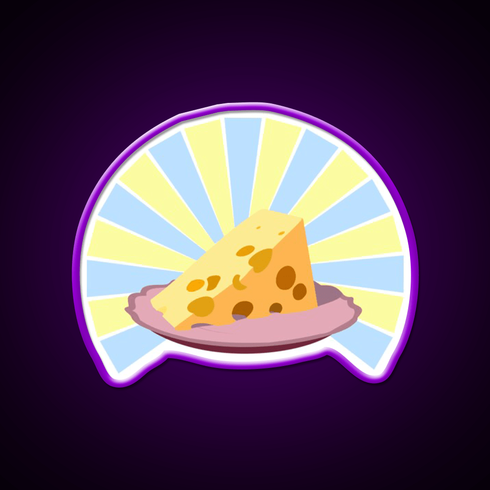Cheese On Plate Snack Food Led Neon Sign Rgb Color - Shineneon