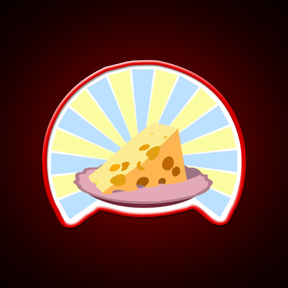 Cheese On Plate Snack Food Led Neon Sign Rgb Color - Shineneon