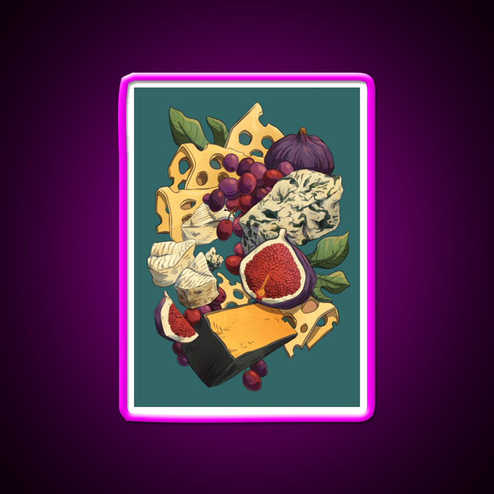 Cheese Plate Snack Food Led Neon Sign Rgb Color - Shineneon