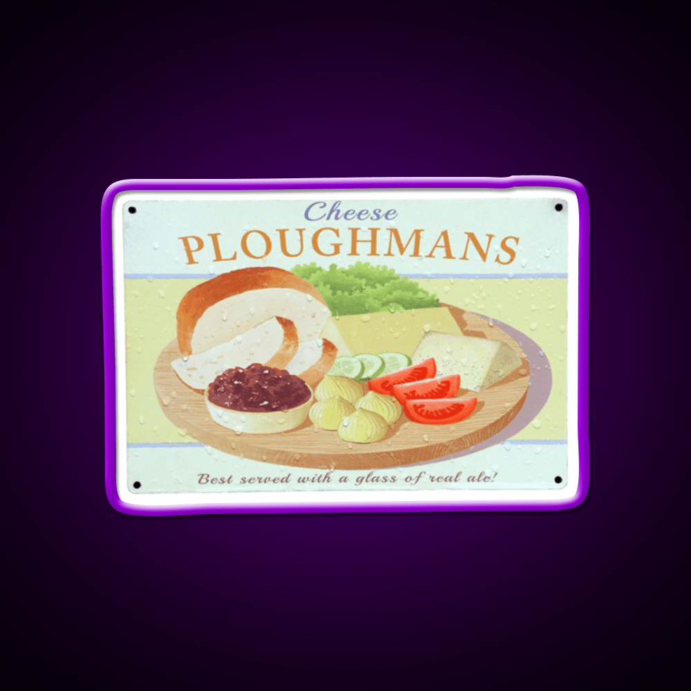 Cheese Ploughmans Sign Snack Food Led Neon Sign Rgb Color - Shineneon
