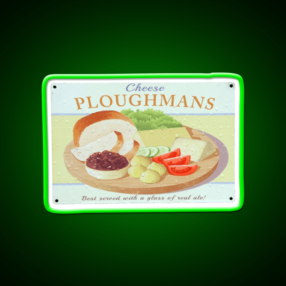 Cheese Ploughmans Sign Snack Food Led Neon Sign Rgb Color - Shineneon