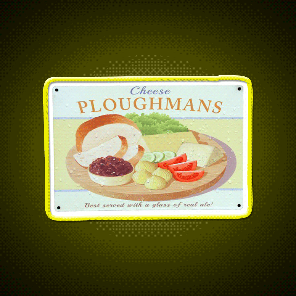 Cheese Ploughmans Sign Snack Food Led Neon Sign Rgb Color - Custom LED neon sign front view