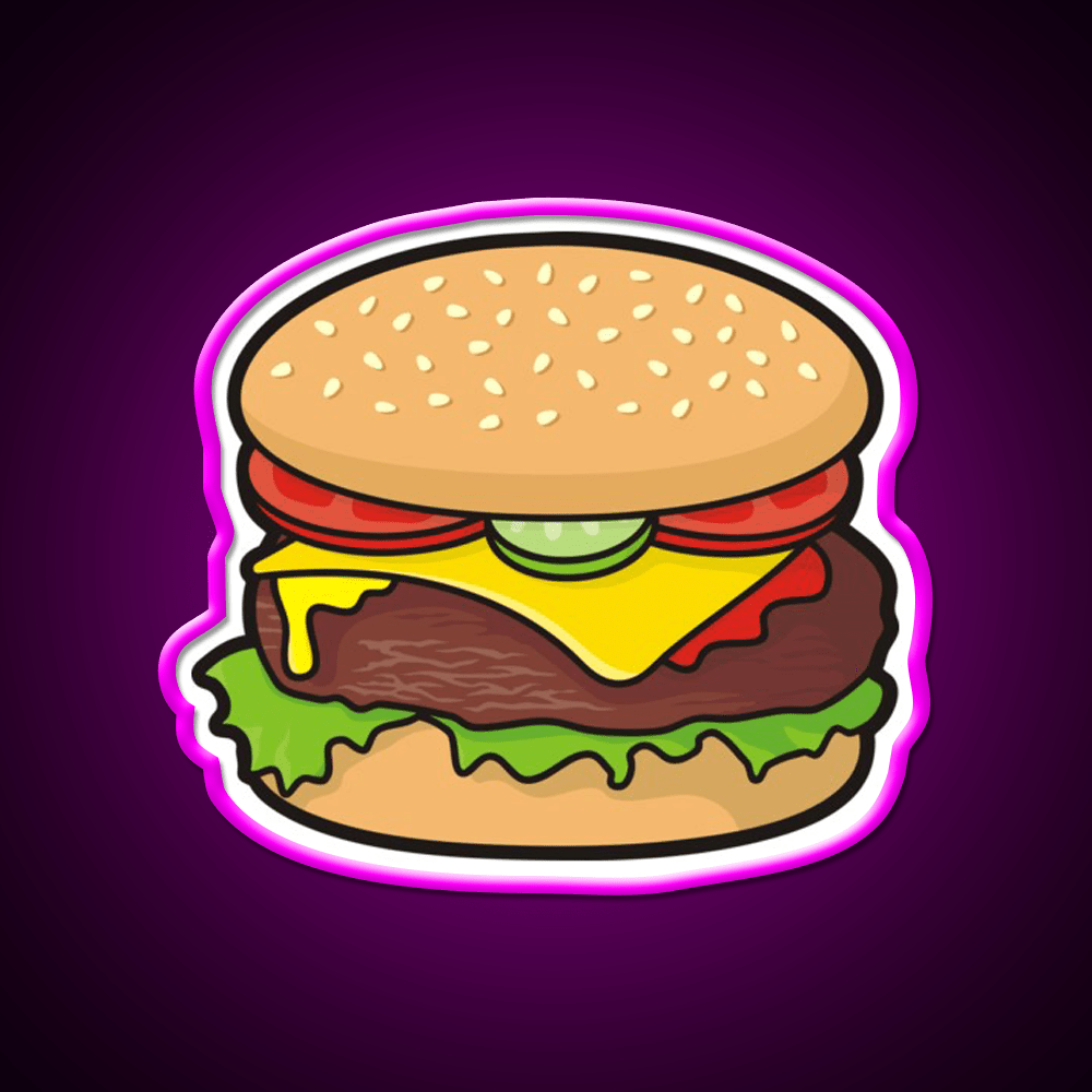 Cheeseburger Fast Food Led Neon Sign For Burger Place Rgb Color - Shineneon