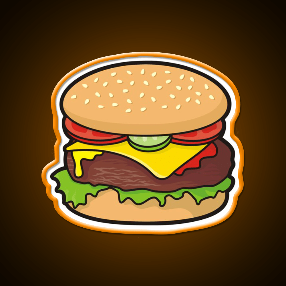 Cheeseburger Fast Food Led Neon Sign For Burger Place Rgb Color - Shineneon