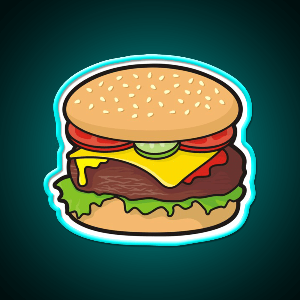 Cheeseburger Fast Food Led Neon Sign For Burger Place Rgb Color - Shineneon