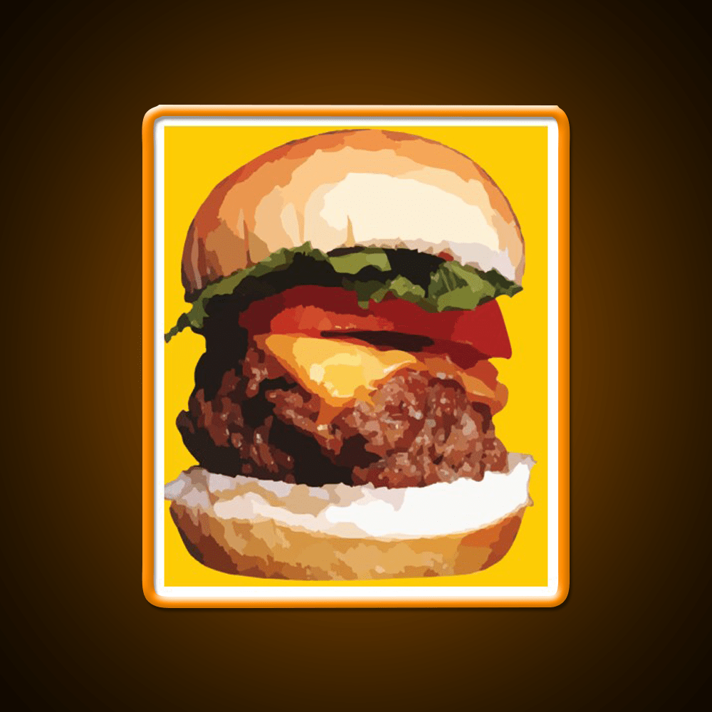 Cheeseburger Hamburger Food Fast Food Led Neon Sign For Burger Place Rgb Color - Shineneon