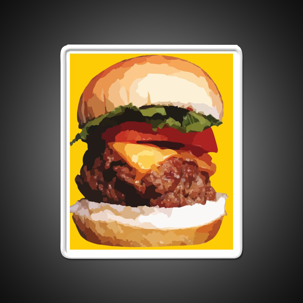 Cheeseburger Hamburger Food Fast Food Led Neon Sign For Burger Place Rgb Color