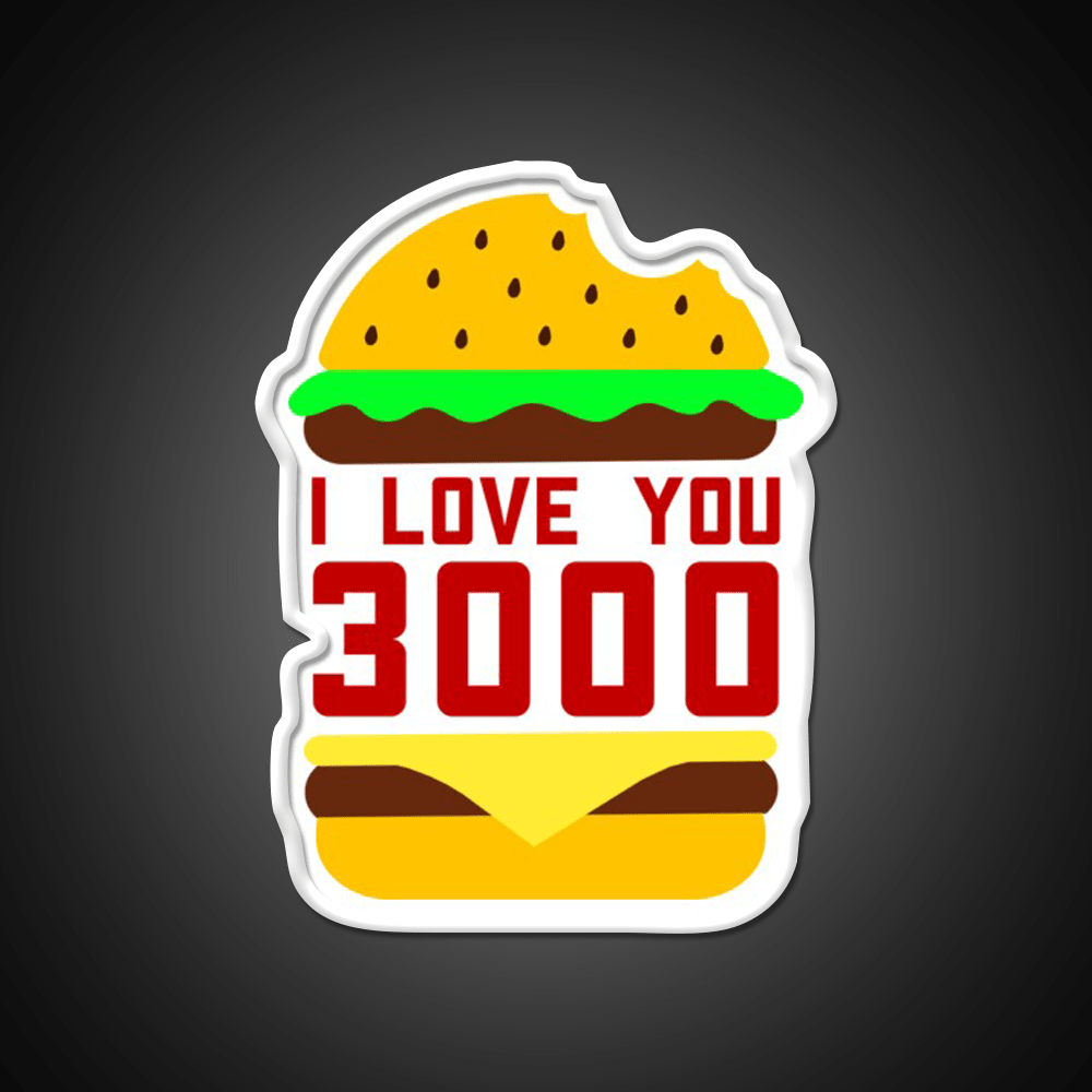 Cheeseburger I Love You 3000 Fast Food Led Neon Sign For Burger Place Rgb Color - Shineneon