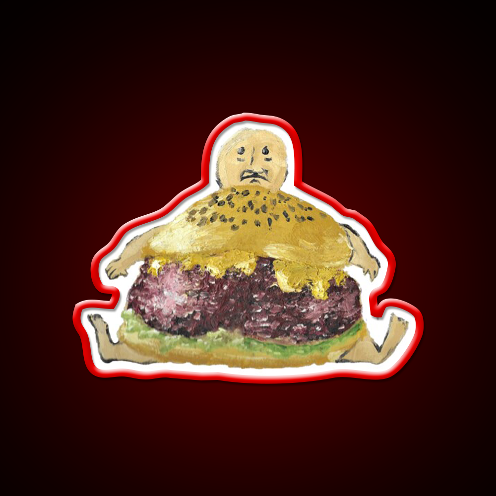 Cheeseburger Man Fast Food Led Neon Sign For Burger Place Rgb Color