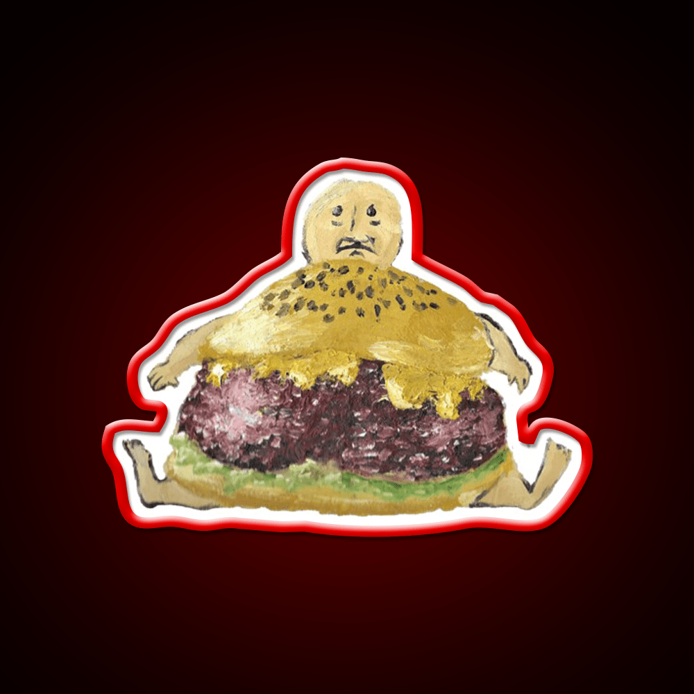 Cheeseburger Man Fast Food Led Neon Sign For Burger Place Rgb Color - Shineneon