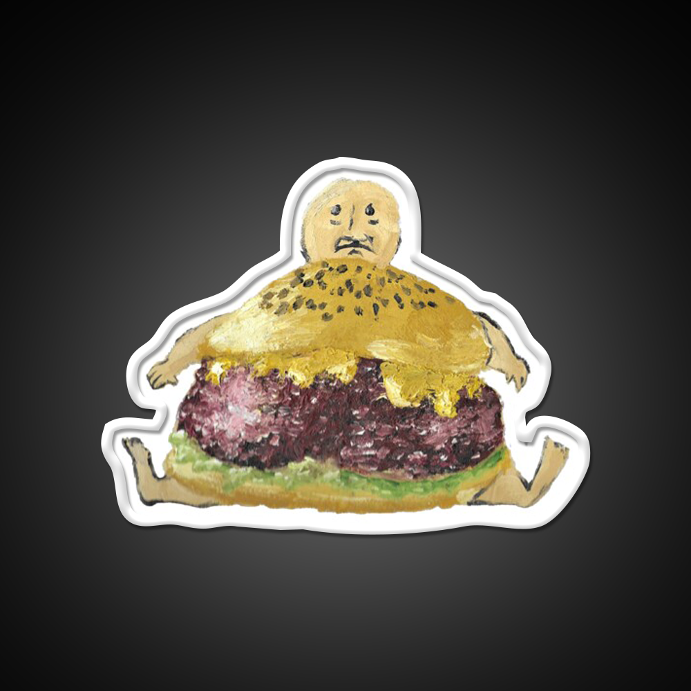 Cheeseburger Man Fast Food Led Neon Sign For Burger Place Rgb Color