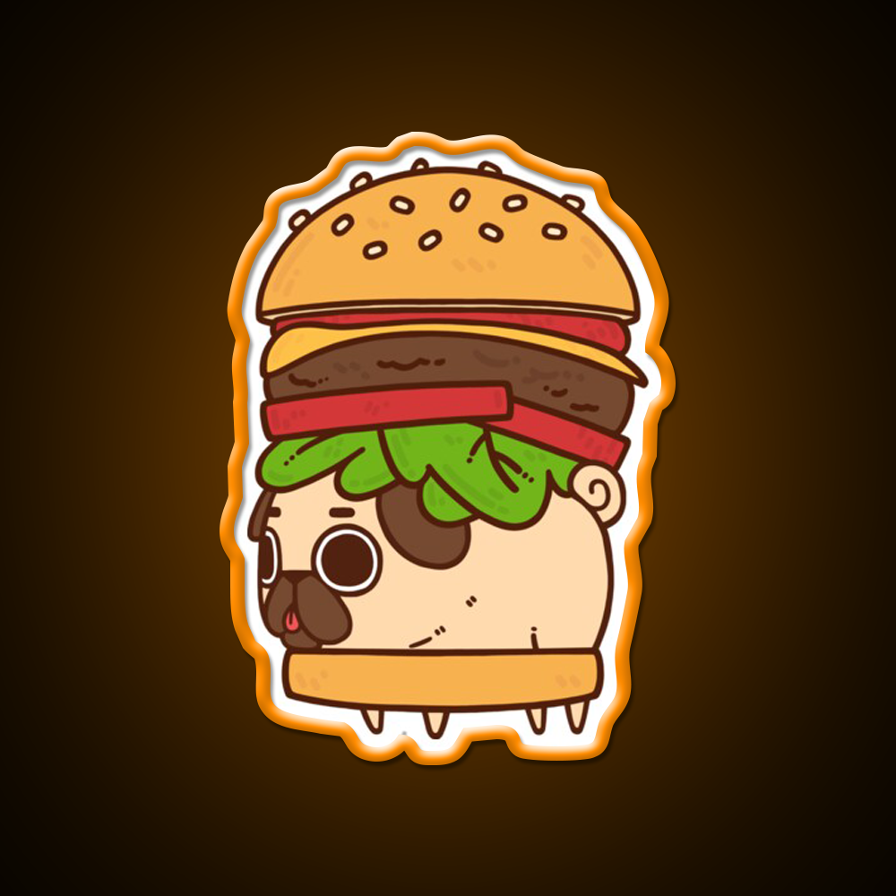 Cheeseburger Puglie Fast Food Led Neon Sign For Burger Place Rgb Color