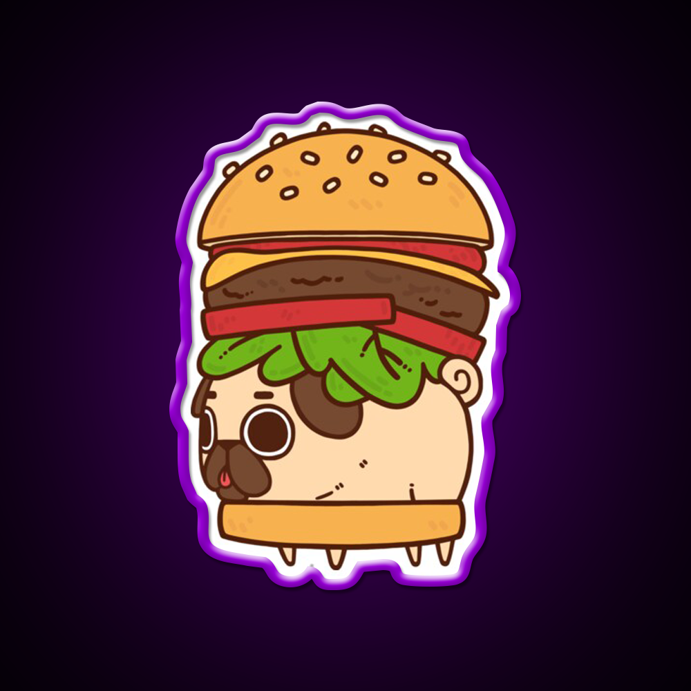 Cheeseburger Puglie Fast Food Led Neon Sign For Burger Place Rgb Color
