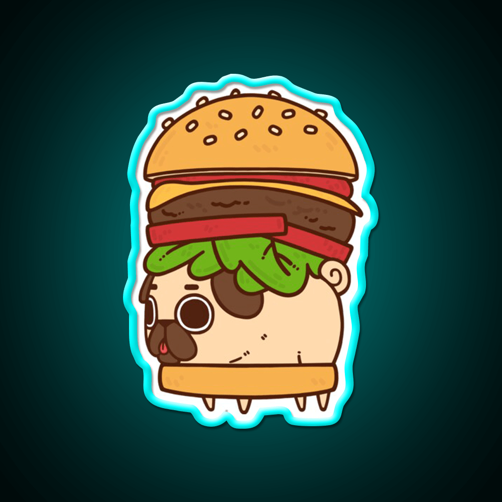 Cheeseburger Puglie Fast Food Led Neon Sign For Burger Place Rgb Color - Shineneon