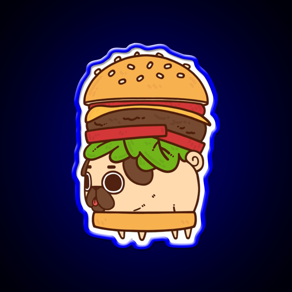 Cheeseburger Puglie Fast Food Led Neon Sign For Burger Place Rgb Color - Shineneon