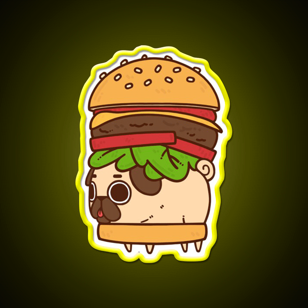 Cheeseburger Puglie Fast Food Led Neon Sign For Burger Place Rgb Color