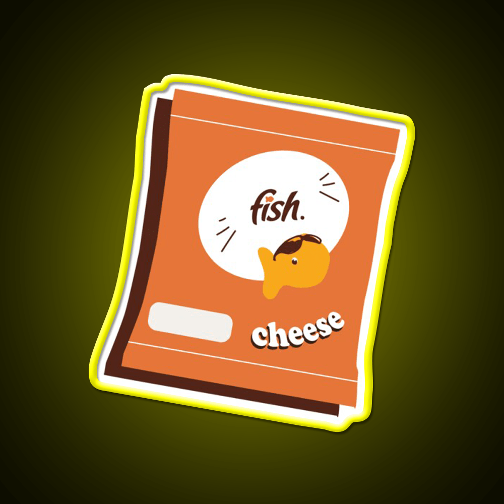 Cheesy Fish A Goldfish Snack Food Led Neon Sign Rgb Color - Shineneon