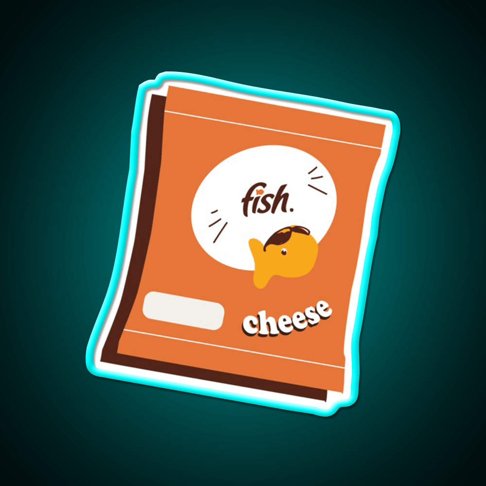 Cheesy Fish A Goldfish Snack Food Led Neon Sign Rgb Color - Shineneon