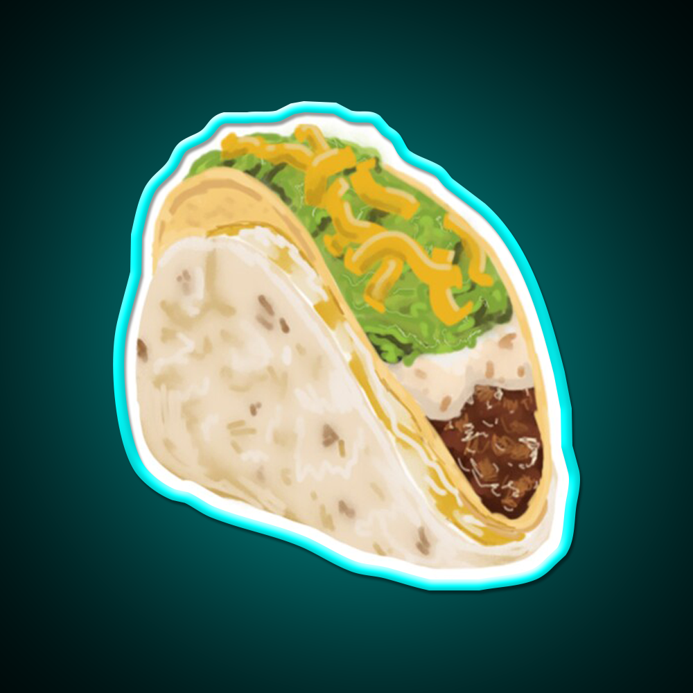Cheesy Gordita Crunch Taco Led Neon Sign Mexican Food Sign Rgb Color