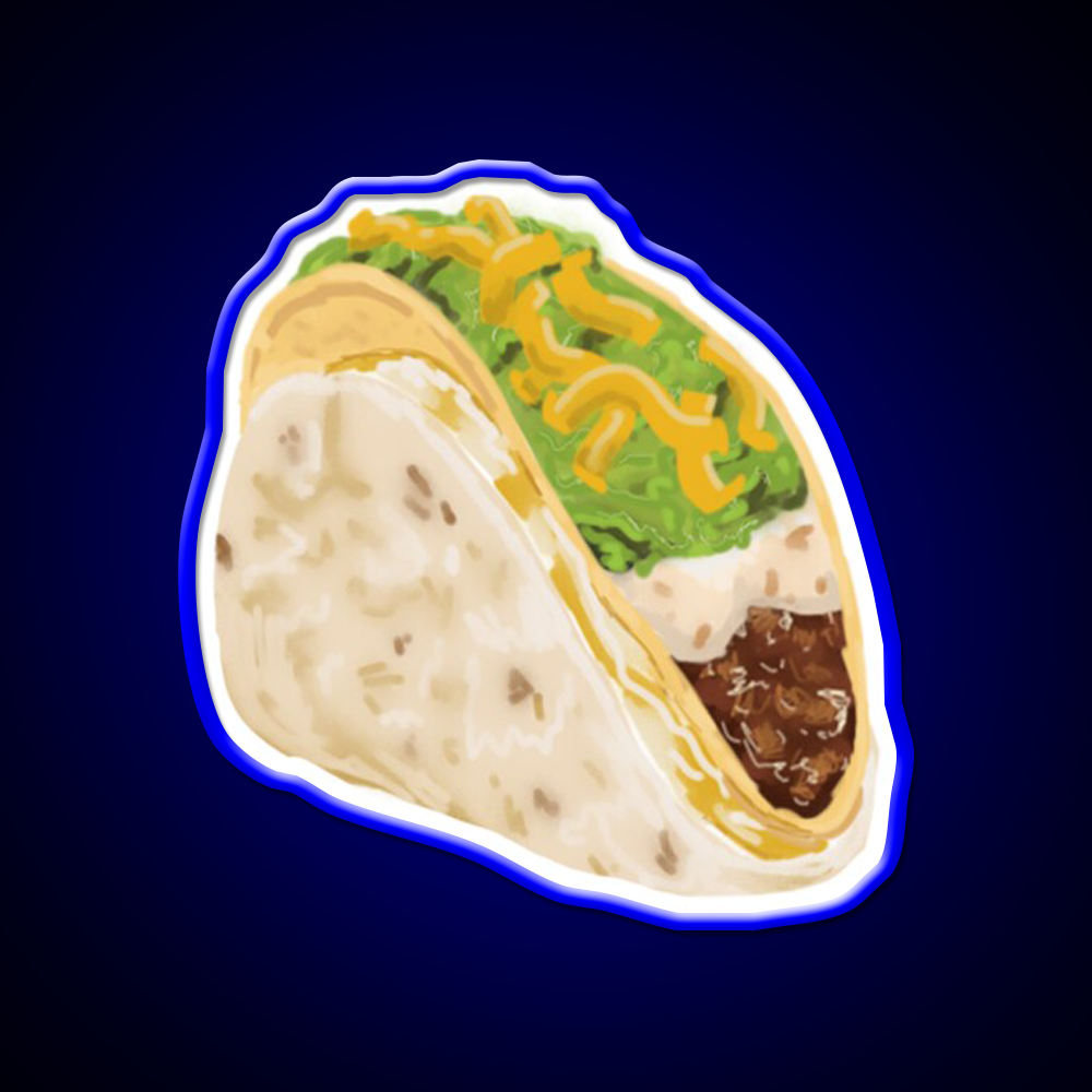 Cheesy Gordita Crunch Taco Led Neon Sign Mexican Food Sign Rgb Color