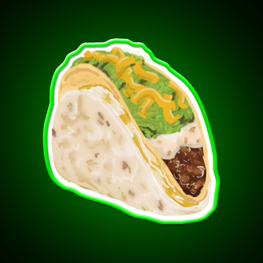 Cheesy Gordita Crunch Taco Led Neon Sign Mexican Food Sign Rgb Color