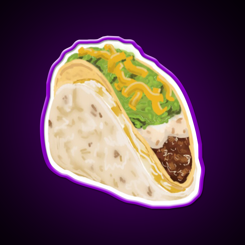 Cheesy Gordita Crunch Taco Led Neon Sign Mexican Food Sign Rgb Color