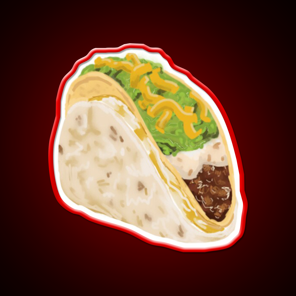 Cheesy Gordita Crunch Taco Led Neon Sign Mexican Food Sign Rgb Color