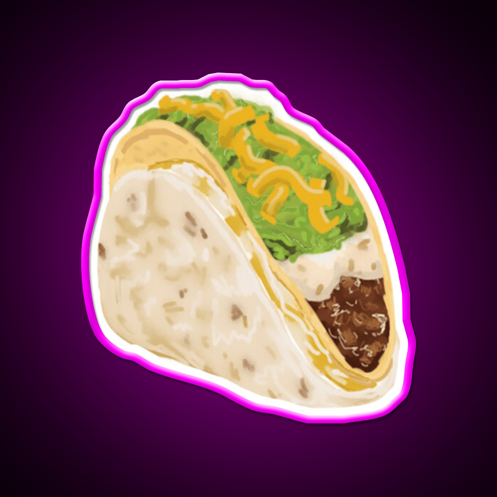 Cheesy Gordita Crunch Taco Led Neon Sign Mexican Food Sign Rgb Color - Shineneon