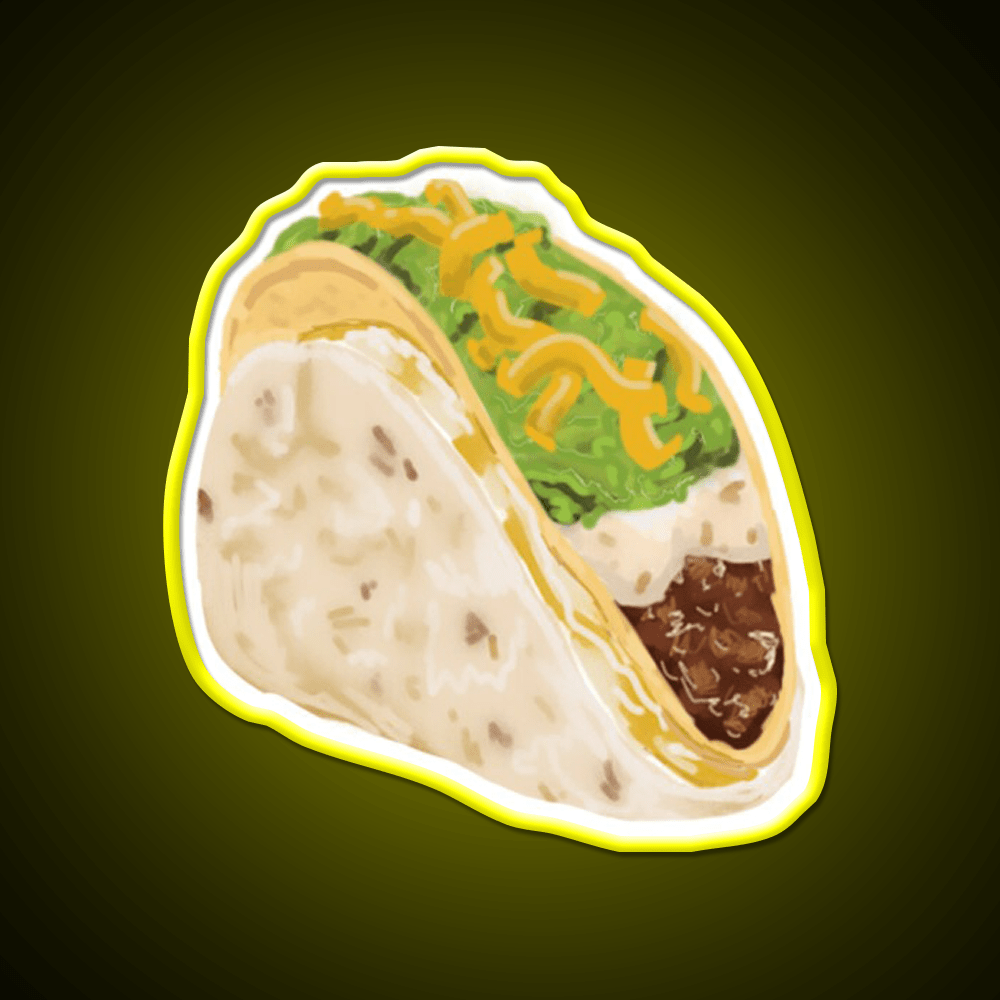 Cheesy Gordita Crunch Taco Led Neon Sign Mexican Food Sign Rgb Color - Shineneon