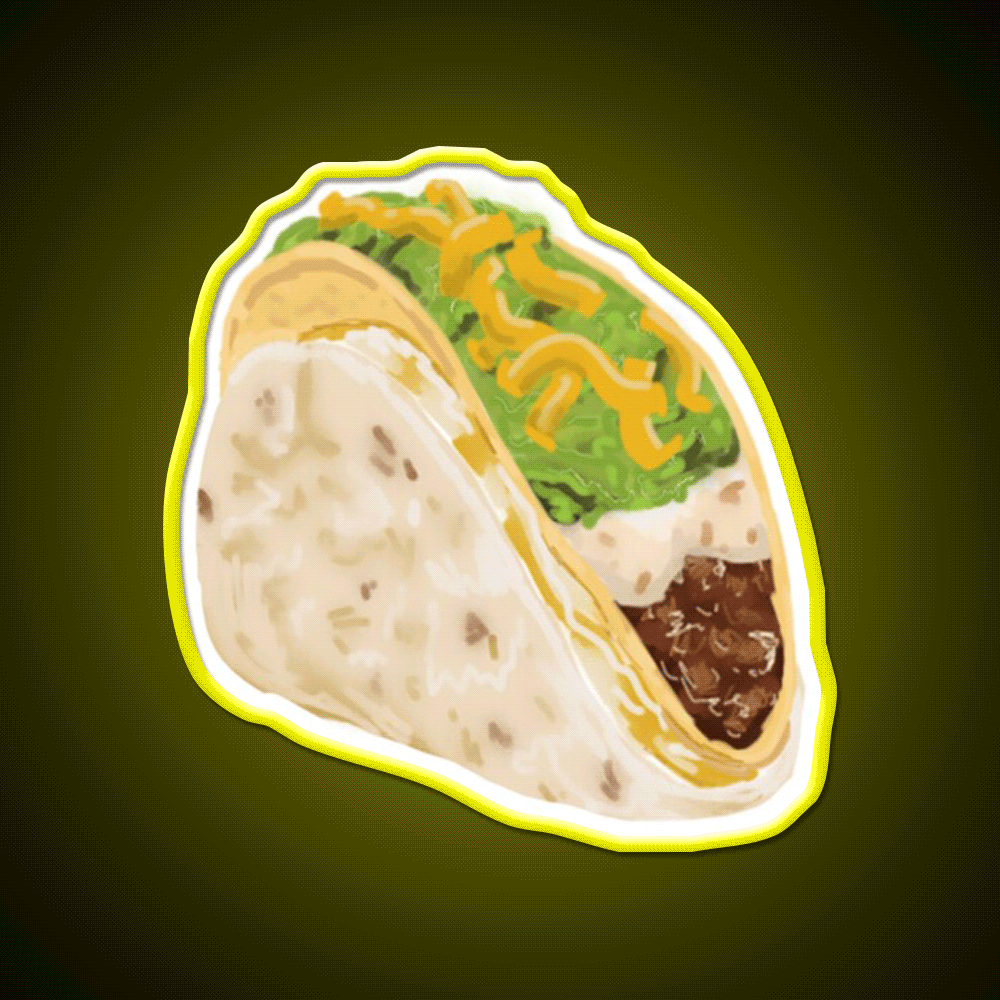 Cheesy Gordita Crunch Taco Led Neon Sign Mexican Food Sign Rgb Color