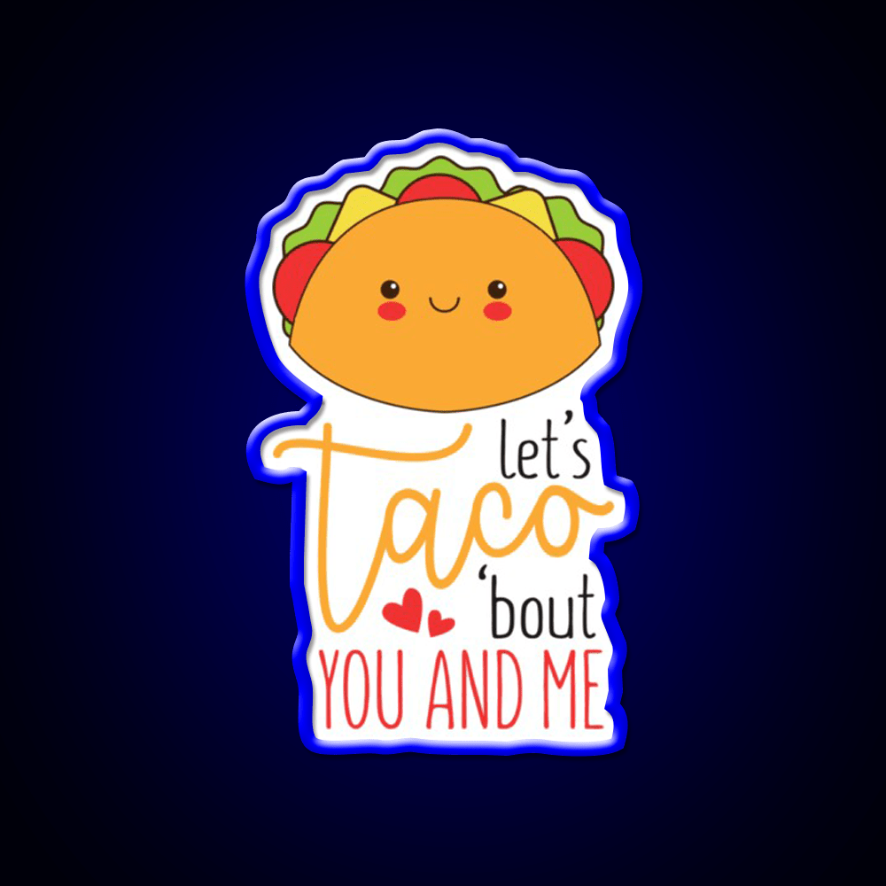 Cheesy Taco Valentines Art Taco Led Neon Sign Mexican Food Sign Rgb Color - Shineneon