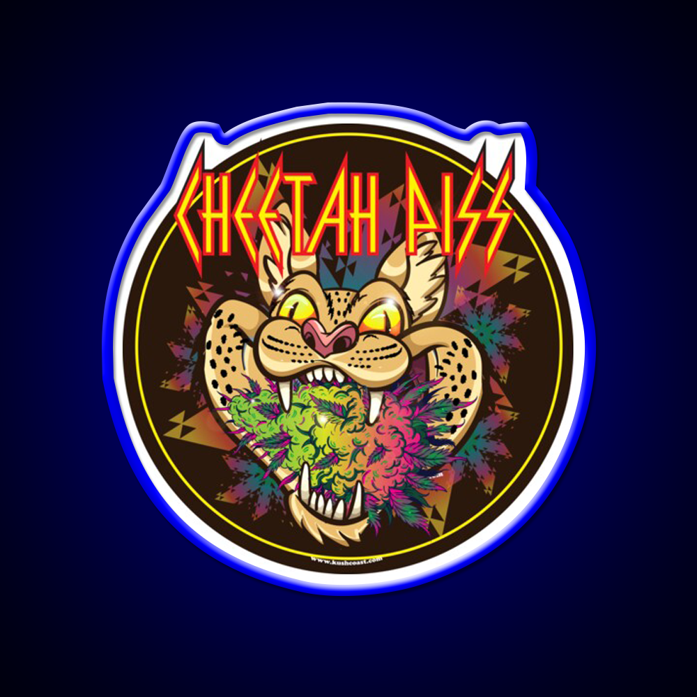 Cheetah Piss Strain Art Hemp Inspired Green Leaf Led Neon Sign Rgb Color - LED neon sign view 5