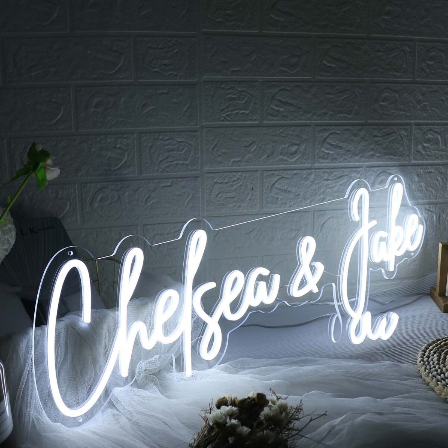 Chelsea And Jake White Led Neon Sign | Shineneon