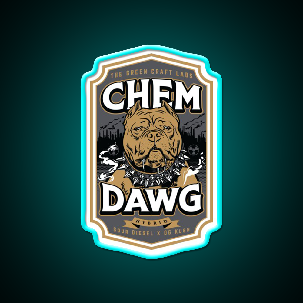 Chemdawg Hemp Inspired Green Leaf Led Neon Sign 420 Neon Decor Rgb Color - Size and dimension reference
