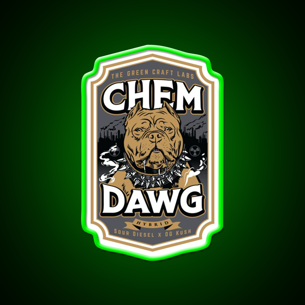 Chemdawg Hemp Inspired Green Leaf Led Neon Sign 420 Neon Decor Rgb Color - LED neon sign view 8