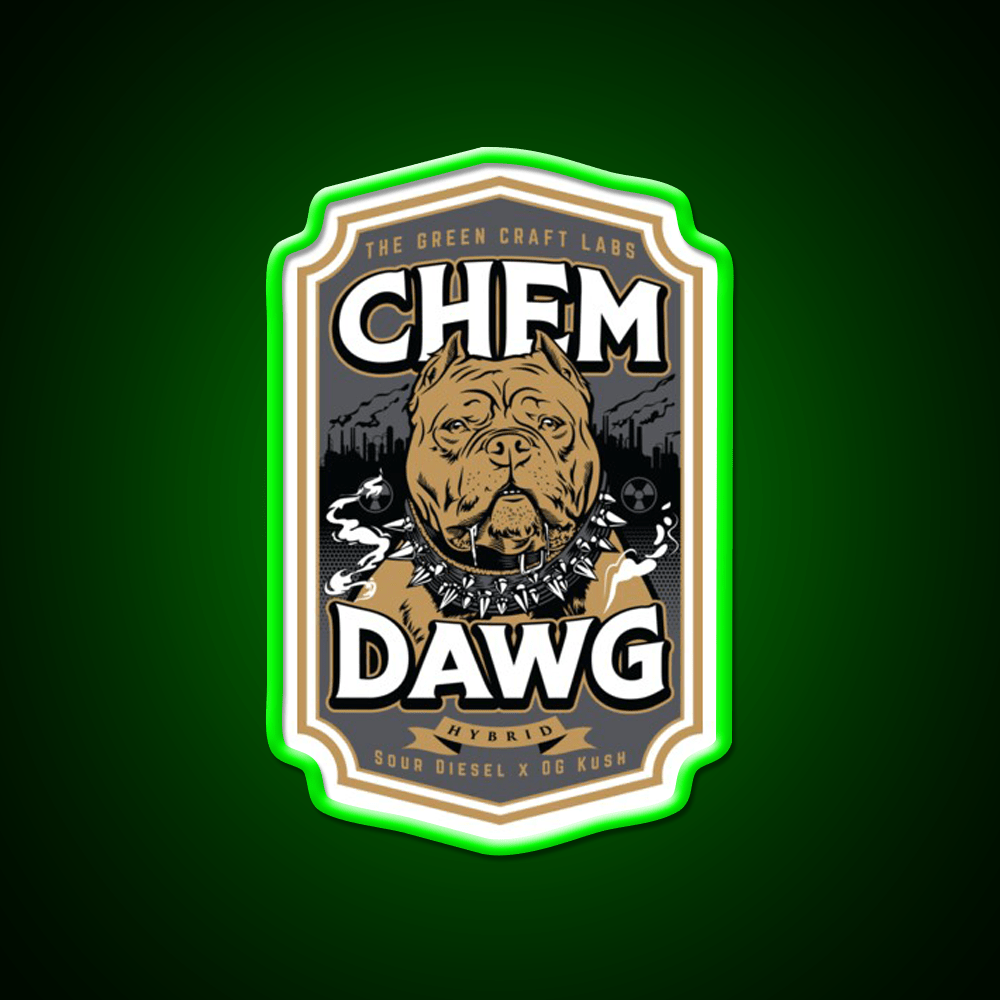 Chemdawg Hemp Inspired Green Leaf Led Neon Sign 420 Neon Decor Rgb Color - Shineneon