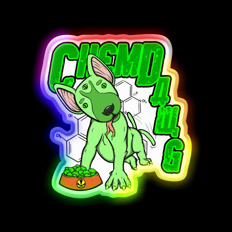 Chemdawg Hemp Inspired Green Leaf Led Neon Sign Rgb Color - LED neon sign close-up detail