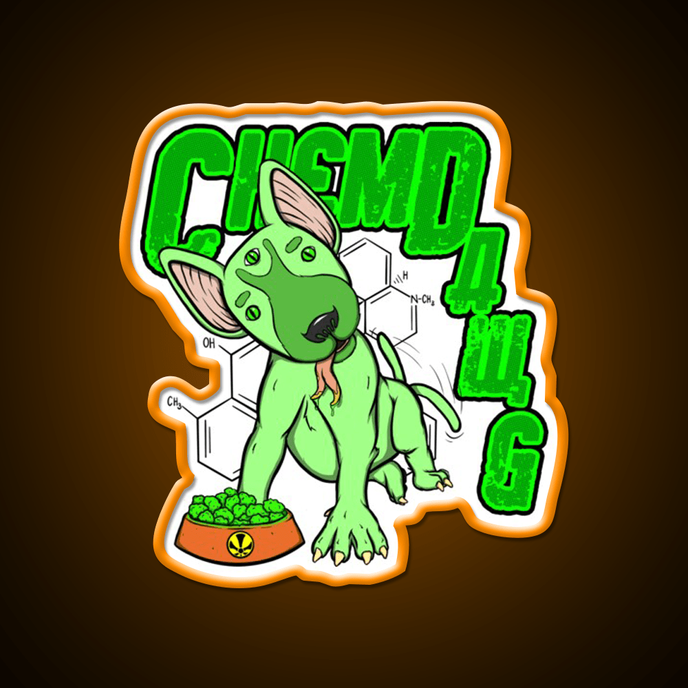 Chemdawg Hemp Inspired Green Leaf Led Neon Sign Rgb Color - Shineneon