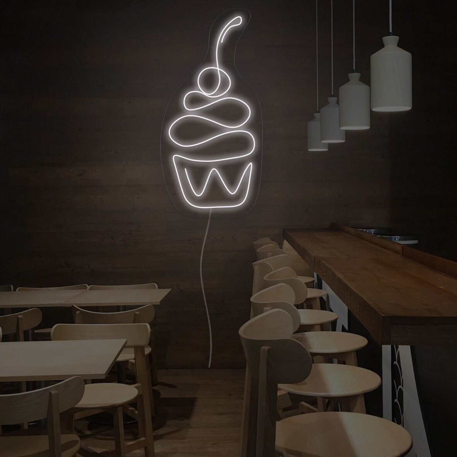 Cherry Cupcake Neon Sign For Dessert And Fun Spaces | Shineneon