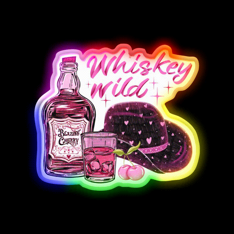 Cherry Flavored Whiskey Drink Bar Led Neon Sign Rgb Color