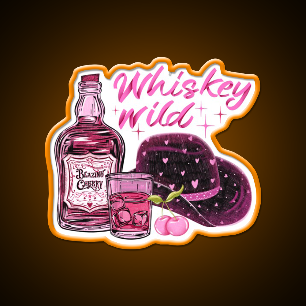 Cherry Flavored Whiskey Drink Bar Led Neon Sign Rgb Color