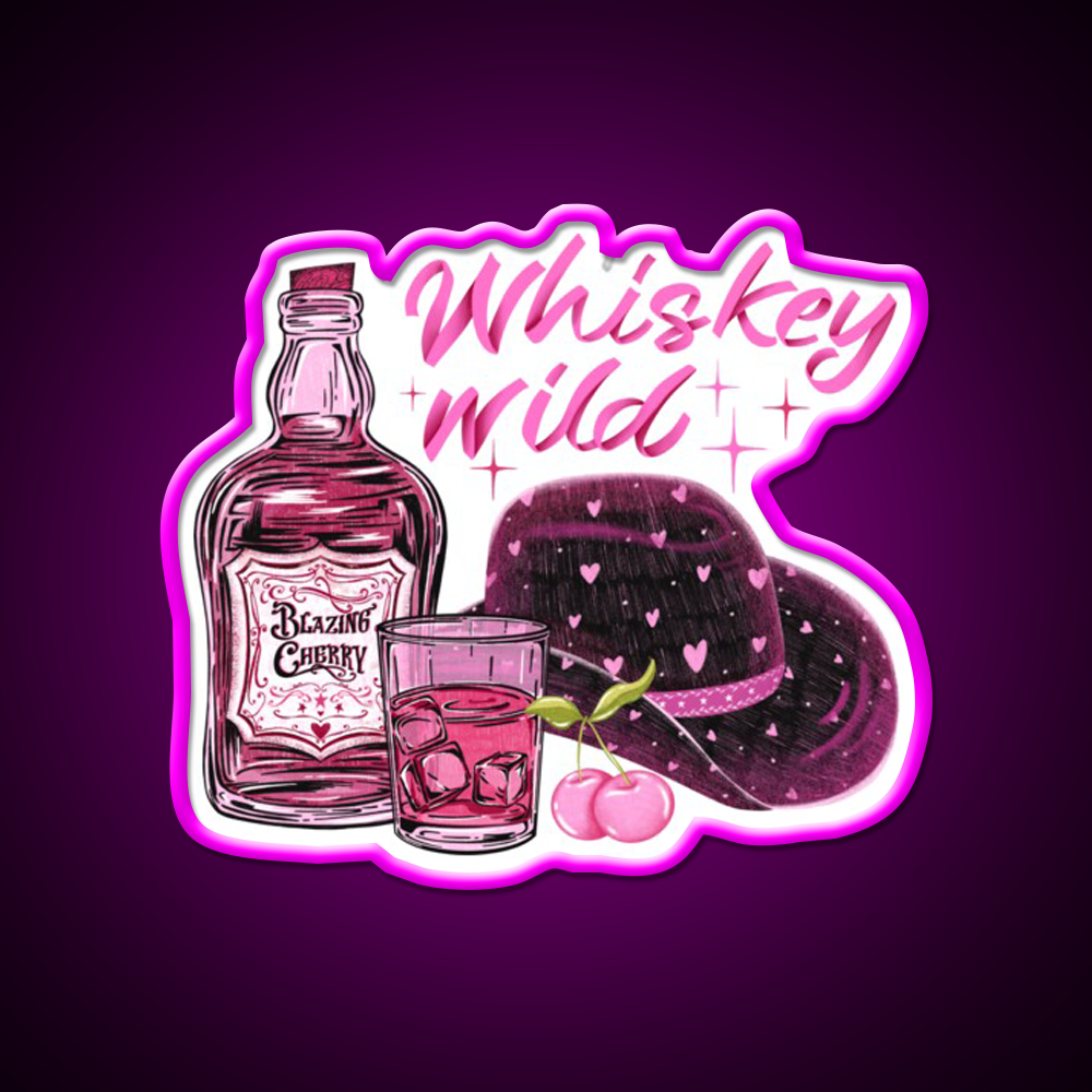 Cherry Flavored Whiskey Drink Bar Led Neon Sign Rgb Color