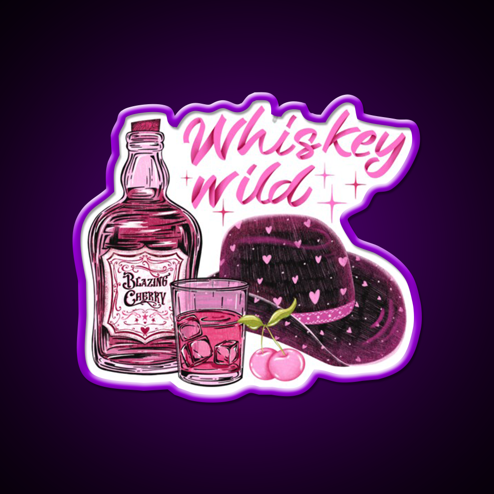 Cherry Flavored Whiskey Drink Bar Led Neon Sign Rgb Color